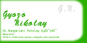 gyozo mikolay business card